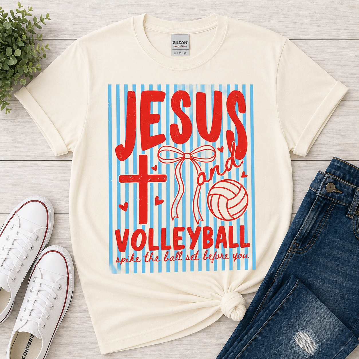 JESUS AND VOLLEYBALL TEE